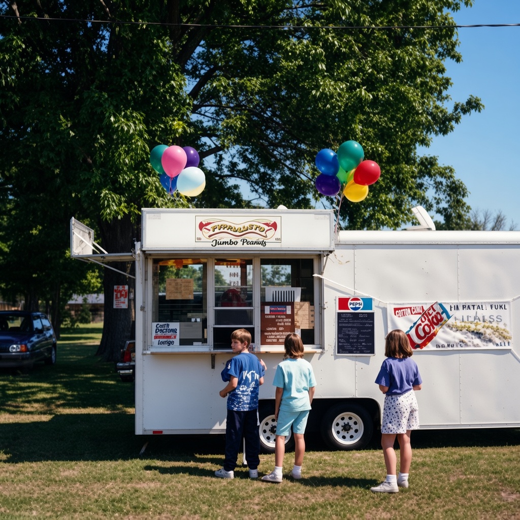 Poppa Lacy's concession stand trailer serving families at a community event